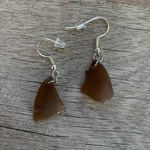 Handcrafted Jersey Shore Seaglass Earrings (silver)
